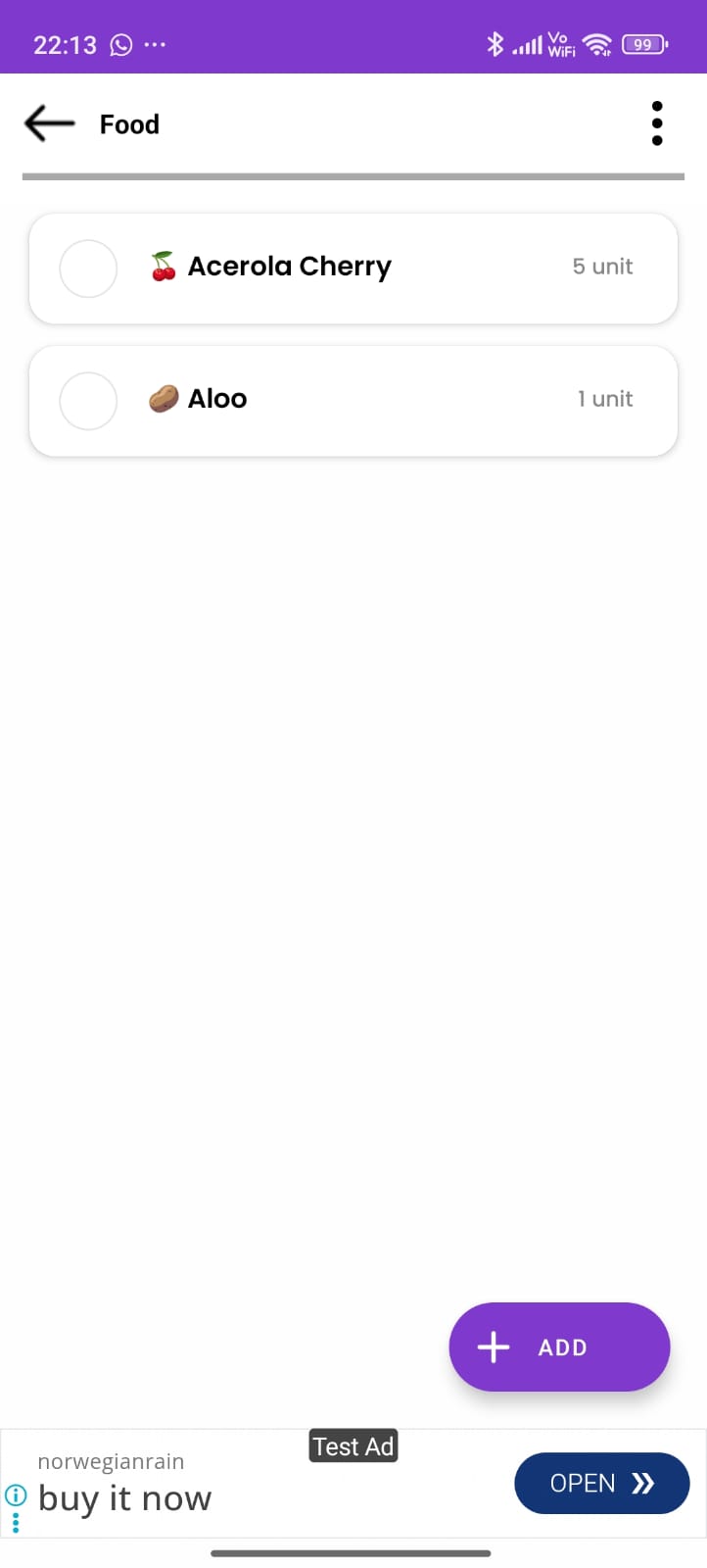 ListMyCart Add Items Screen - Easy Item Addition